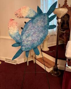 Blue Crab Standing Spray for a Funeral Service